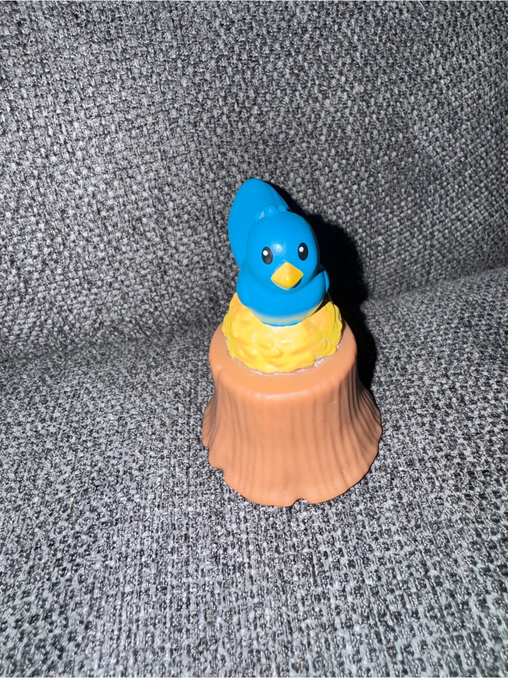 Blue Bird on Nest on log little people fisher price rare Htf